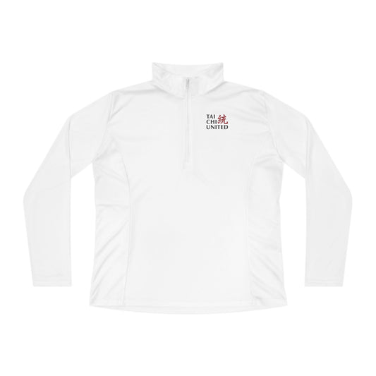 Ladies Quarter-Zip Pullover White