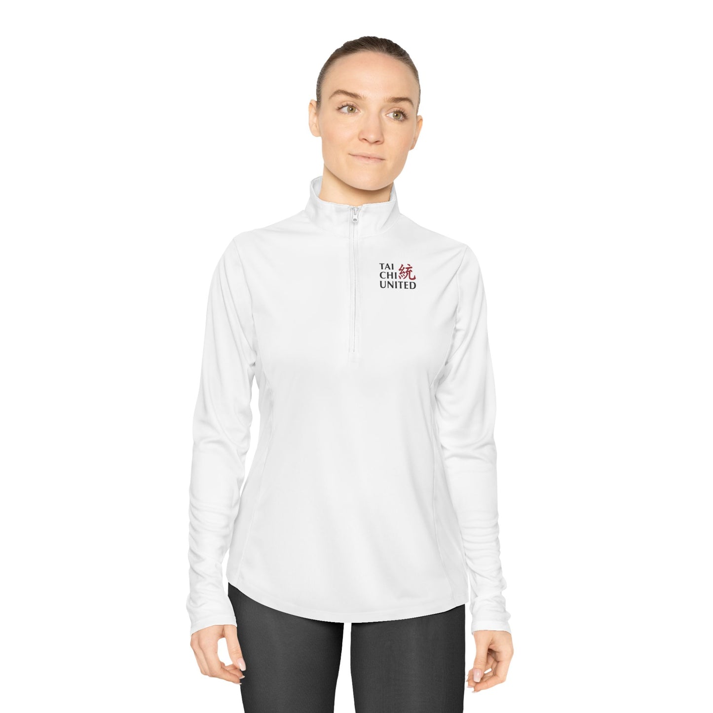 Ladies Quarter-Zip Pullover White