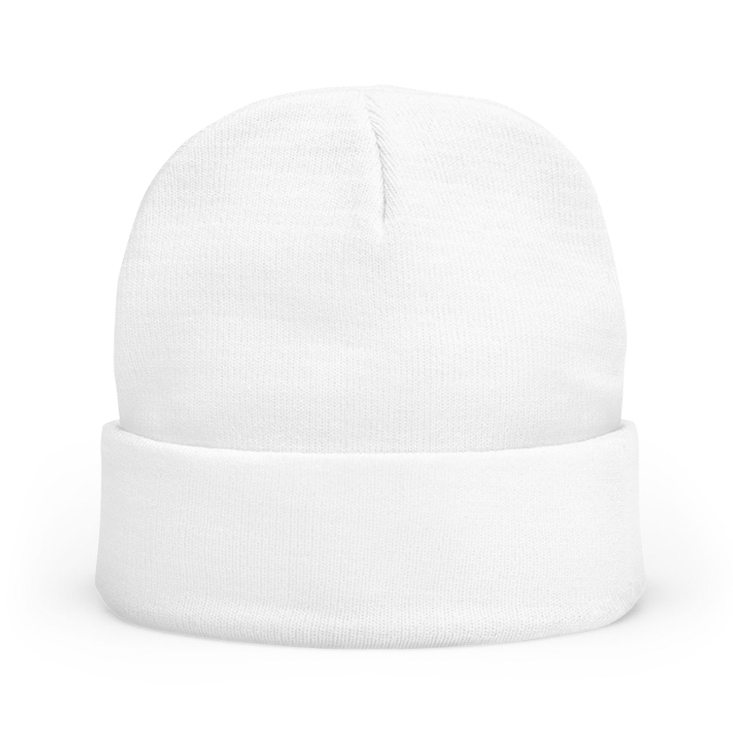 Embroidered Knit Beanie White