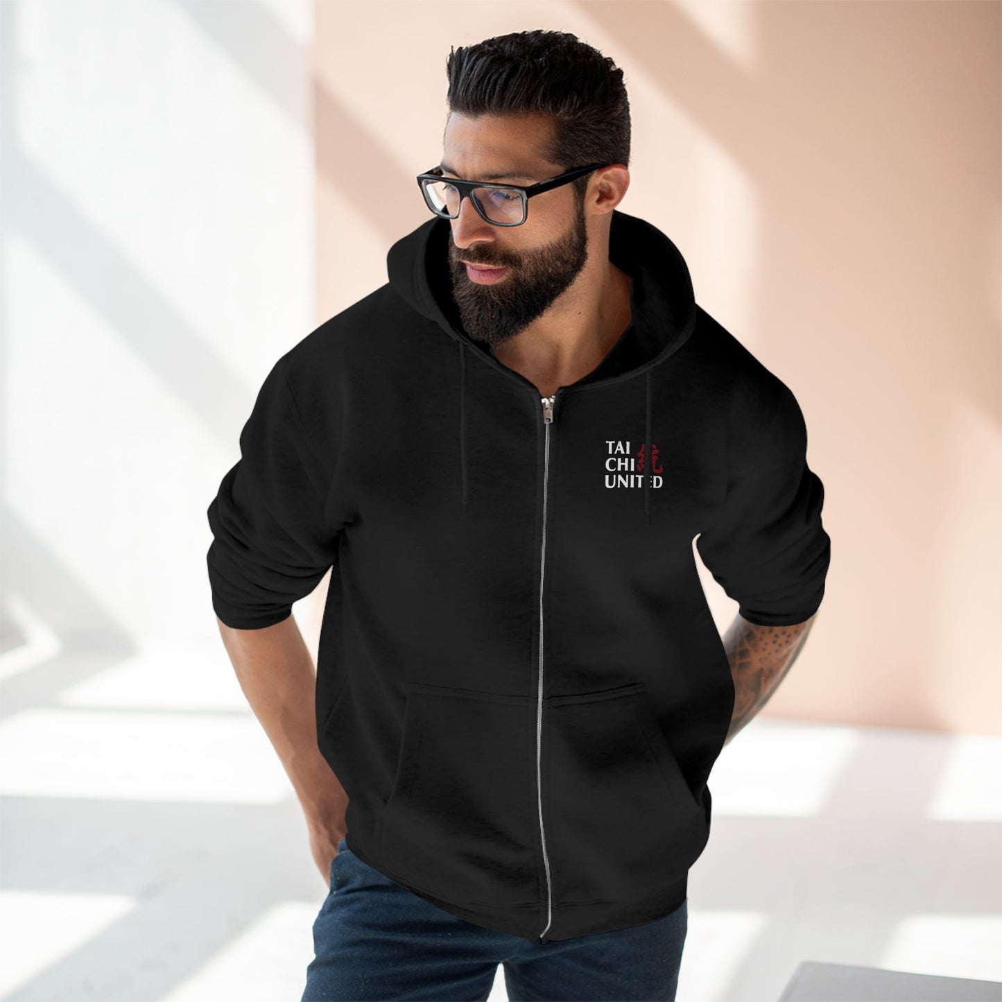 Unisex Full Zip Hoodie Black